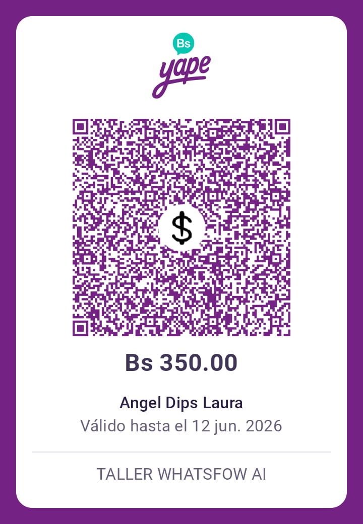QR Yape - Bs 350 - Angel Dips Laura - Taller WhatsFlow AI